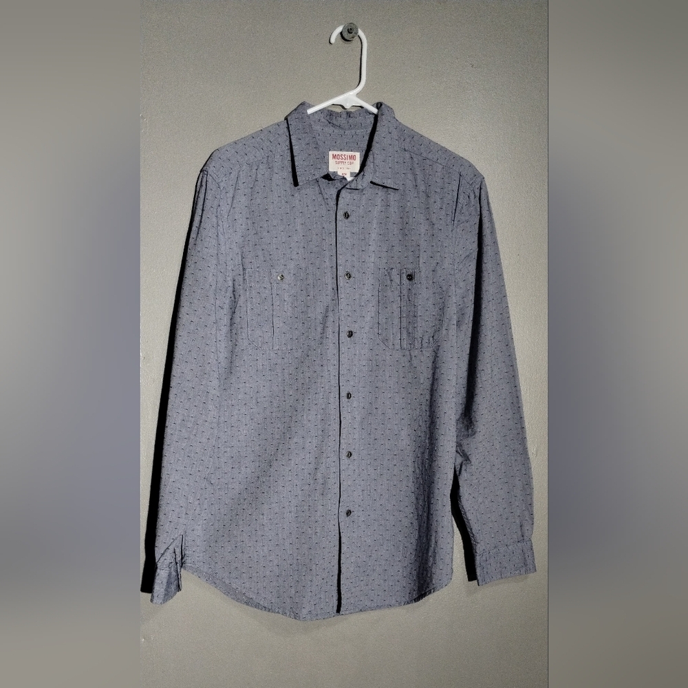 Mossimo Supply Co. Blue Casual Button-Down Shirt (M)